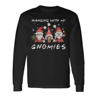 Hanging With Gnomies Christmas Gnomes Xmas Buffalo Plaid Red Long Sleeve T-Shirt | Mazezy