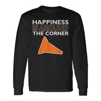 Happiness Is Around I Cone And Racing Car Autocross Racing Long Sleeve T-Shirt T-Shirt | Mazezy