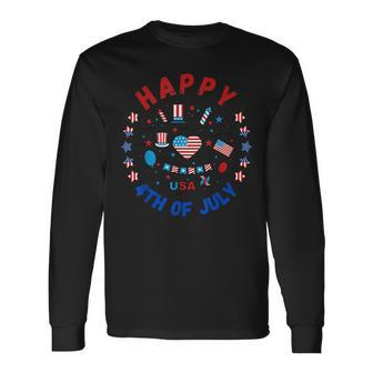 Happy 4Th Of July 2023 Usa Flag Happy Independence Day 2023 Usa Long Sleeve T-Shirt T-Shirt | Mazezy