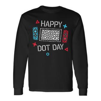 Happy Dot Day Gamers Boy Game Controller Colourful Polka Dot Long Sleeve T-Shirt | Mazezy