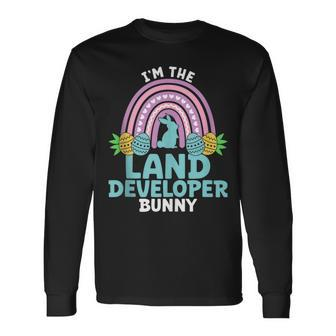 Happy Easter Day I'm The Land Developer Bunny Long Sleeve T-Shirt | Mazezy