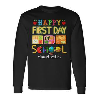 Happy First Day Of School Lunch Lady Costume Back To School Long Sleeve - Monsterry