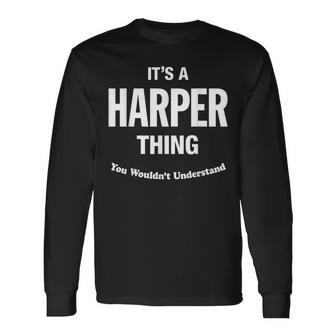 Harper Thing Last Name Last Name Long Sleeve T-Shirt T-Shirt | Mazezy