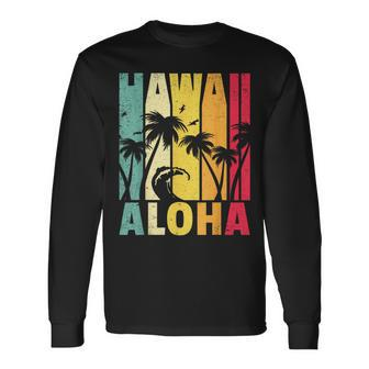 Hawaii Aloha State Vintage Retro Hawaiian Islands Long Sleeve T-Shirt | Mazezy