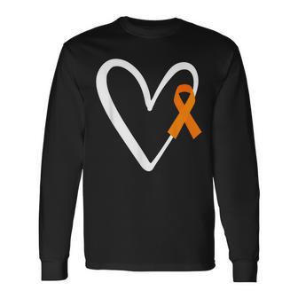 Heart End Gun Violence Awareness Orange Ribbon Enough Long Sleeve T-Shirt T-Shirt | Mazezy