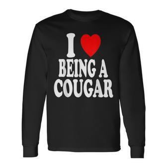 I Heart Love Being A Cougar Hot Older Woman Long Sleeve T-Shirt - Monsterry UK