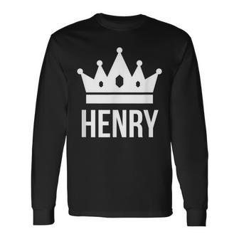 Henry Name For King Prince Crown Long Sleeve T-Shirt T-Shirt | Mazezy