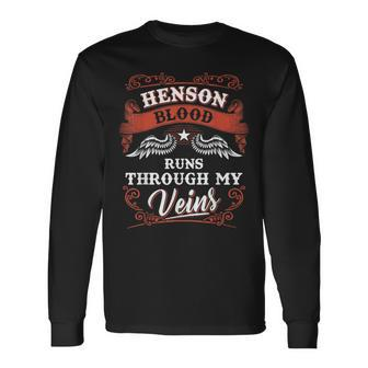 Henson Blood Runs Through My Veins Family Christmas Long Sleeve T-Shirt - Seseable