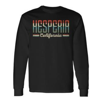Hesperia California Retro Long Sleeve T-Shirt | Mazezy