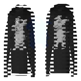 Hippo Dabbing Hippo Dab Hippo Long Sleeve T-Shirt | Mazezy