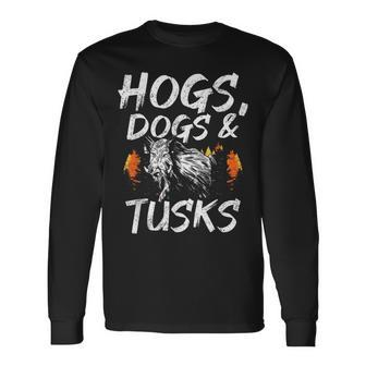 Hogs Dogs And Tusks Hog Removal Hunter Hog Hunting Long Sleeve T-Shirt T-Shirt | Mazezy