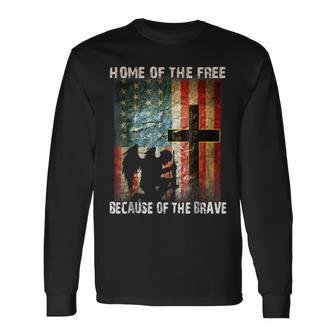 Home Of The Free Because Of The Brave Veterans Long Sleeve T-Shirt | Mazezy
