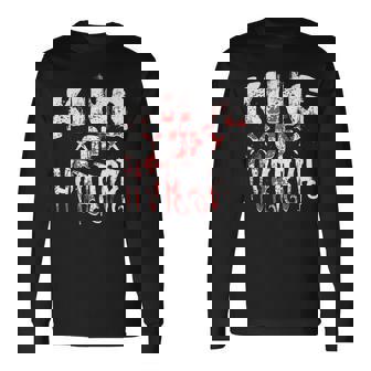 Horror Movie Scary King Of Horror Men Fathers Day King Long Sleeve T-Shirt | Mazezy