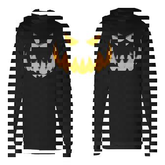 Horror Pumpkin Scary Disguise Evil Laugh Halloween Pumpkin Scary Long Sleeve T-Shirt | Mazezy