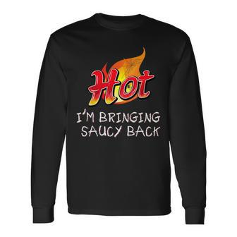 Hot I'm Extra Spicy Hot Packet Taco Sauce Group Halloween Long Sleeve T-Shirt | Mazezy