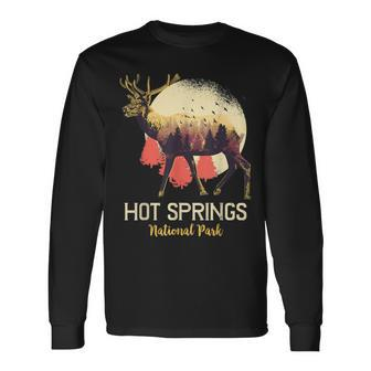 Hot Springs National Park T Vintage Deer Long Sleeve T-Shirt | Mazezy