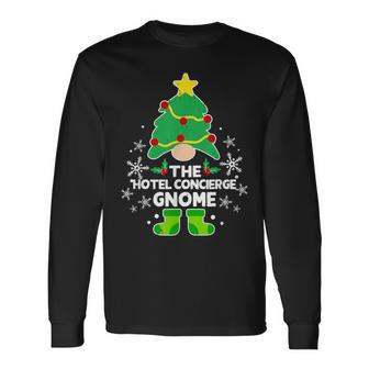 Hotel Concierge Gnome Xmas Family Holiday Christmas Matching Long Sleeve T-Shirt | Mazezy UK