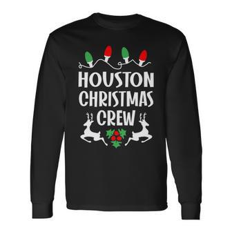 Houston Name Christmas Crew Houston Long Sleeve T-Shirt - Seseable