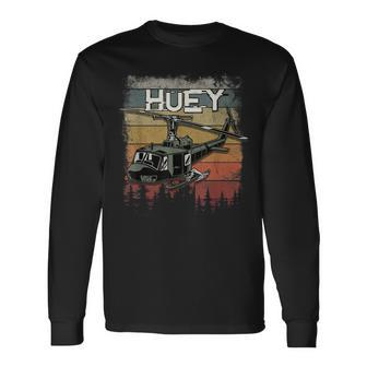Huey Army Helicopter Military Armed Forces Helicopter Long Sleeve T-Shirt T-Shirt | Mazezy
