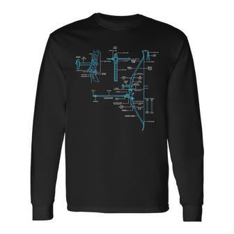 Hunting Anatomy Of Bow And Arrow Definition Of Archery Hunting Long Sleeve T-Shirt T-Shirt | Mazezy