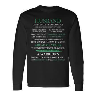 Husband Name Husband Completely Unexplainable Long Sleeve T-Shirt - Seseable