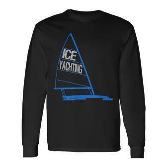 Ice Yachting Ice Boating Graphic Long Sleeve T-Shirt | Mazezy
