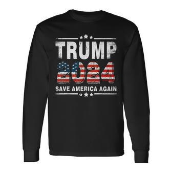 Ill Be Back Trump 2024 Vintage Donald Trump Long Sleeve T-Shirt - Seseable