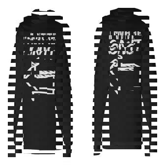 I'm With The Convict Left Arrow Halloween Costume Her Long Sleeve T-Shirt - Monsterry