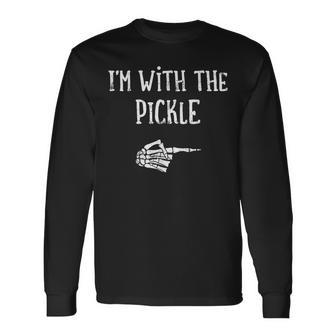 I'm With The Pickle Matching Couple Costume Halloween Long Sleeve T-Shirt - Monsterry UK