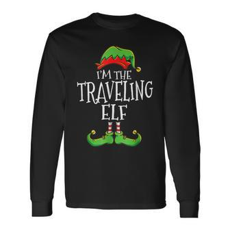 I'm The Traveling Elf Family Matching Christmas Pajama Long Sleeve T-Shirt - Thegiftio UK