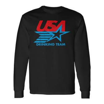 Independence Day Usa Drinking Team 4Th Of July Long Sleeve T-Shirt - Monsterry
