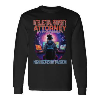 Intellectual Property Attorney Gamer Fun Pun Gaming Long Sleeve T-Shirt | Mazezy