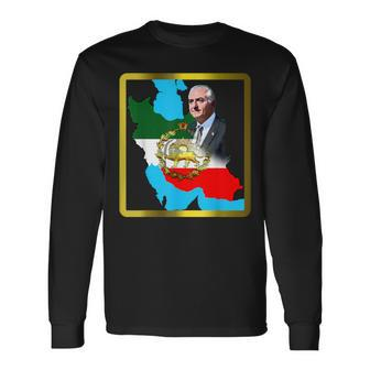 Iran's Flag With A Golden Lion And Sun With King Pahlavi Long Sleeve - Monsterry AU
