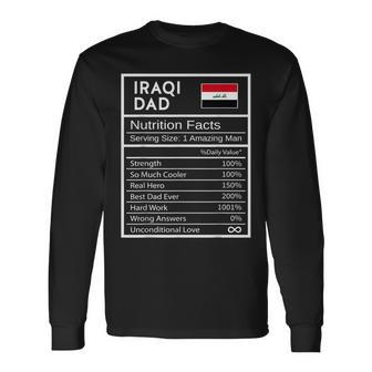 Iraqi Dad Nutrition Facts National Pride Long Sleeve T-Shirt T-Shirt | Mazezy