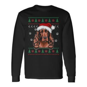 Irish Setter Christmas Ugly Sweater Dog Lover Long Sleeve T-Shirt | Mazezy