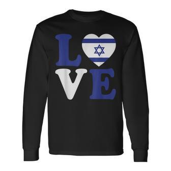 Israel Love Flag I Stand With Israel Heritage Israeli Flag Long Sleeve T-Shirt | Mazezy