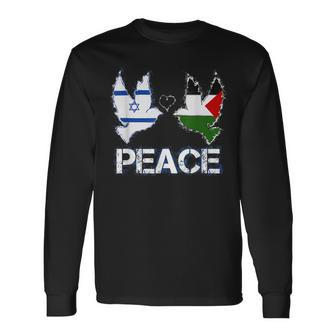 Israel Palestine Peace Friendship Pigeons Long Sleeve T-Shirt - Seseable