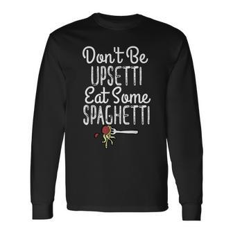 Italian Pasta Trendy Meatball & Spaghetti Long Sleeve T-Shirt T-Shirt | Mazezy