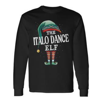 Italo Dance Elf Christmas Group Xmas Pajama Party Long Sleeve T-Shirt | Mazezy