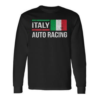Italy Italian Flag Formula Car Auto Racing Race Fan Long Sleeve T-Shirt T-Shirt | Mazezy