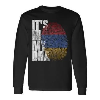 It's In My Dna Armenian Sign Proud Pride Armenia Flag Long Sleeve T-Shirt | Mazezy CA
