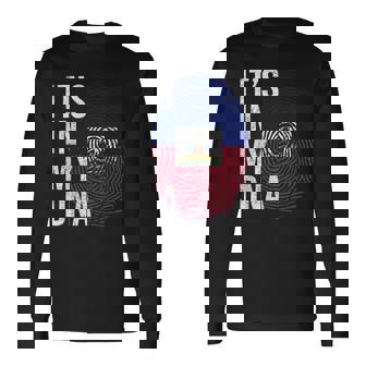 Its In My Dna Haiti Flag Haitian Life Pride Haiti Patriotic Long Sleeve T-Shirt - Seseable