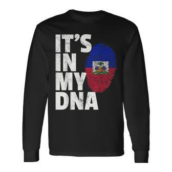 Its In My Dna Haiti Haitian Flag T Pride Long Sleeve T-Shirt | Mazezy