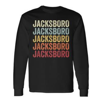 Jacksboro Tennessee Jacksboro Tn Retro Vintage Text Long Sleeve T-Shirt | Mazezy
