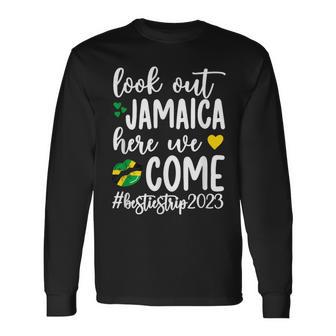 Jamaica Here We Come Besties Trip 2023 Best Friend Vacation Long Sleeve T-Shirt | Mazezy AU