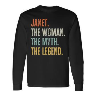 Janet The Best Woman Myth Legend Best Name Janet Long Sleeve T-Shirt | Mazezy