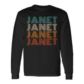 Janet First Name Vintage Janet Long Sleeve T-Shirt | Mazezy