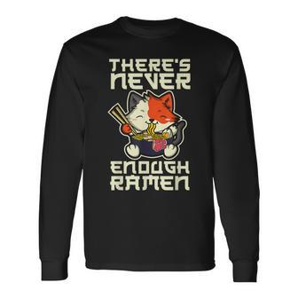 Japanese Anime Kawaii Ramen Noodles Cat Long Sleeve T-Shirt - Thegiftio
