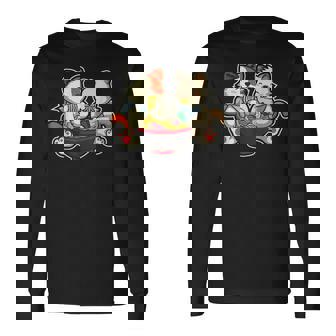 Japanese Anime Kawaii Ramen Noodles Cat Long Sleeve T-Shirt - Thegiftio