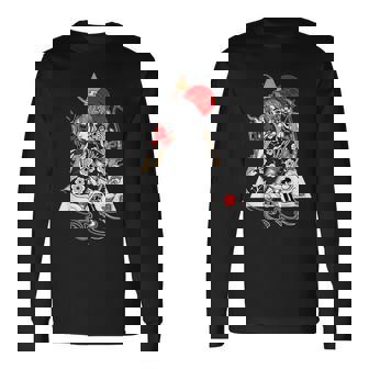 Japanese Culture Samurai Geisha Sakura Cherry Blossom Long Sleeve T-Shirt - Thegiftio